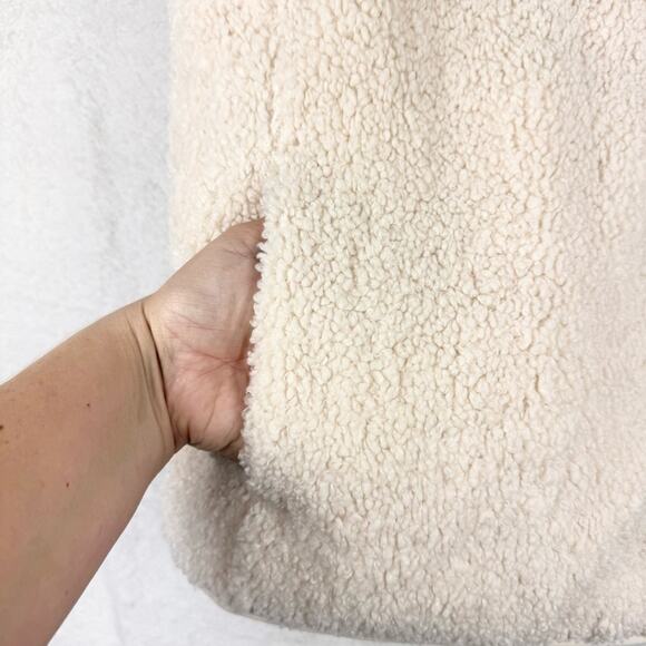 J. Crew Reversible Teddy Sherpa Puffer Vest With PrimaLoft Cream Size L Preppy - Picture 5 of 16